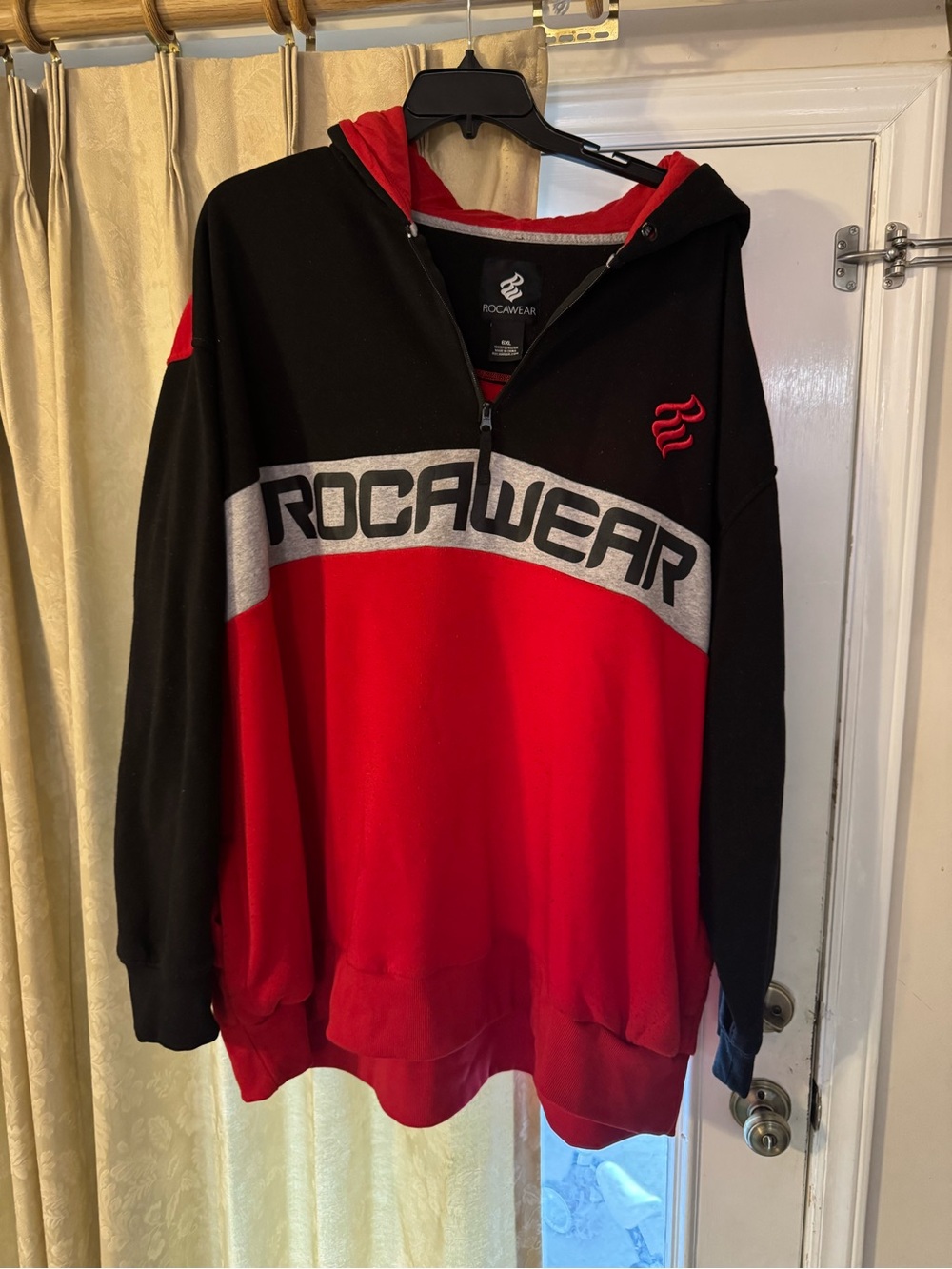 Big and Tall Rocawear Men's Red & Black Pullover Hoodie